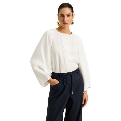 Veronika Maine Drapey Modal Blend Lantern Sleeve Shirt
